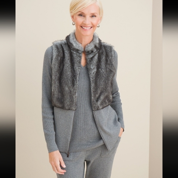 Chico's Jackets & Blazers - Zenergy Faux Fur Vest, White ⛓️